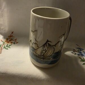 Vintage Otagiri coffee mug with Sailboats And Seagulls